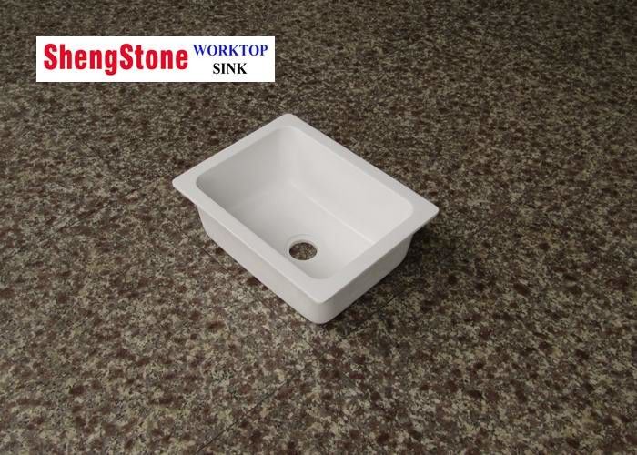 Professional White Epoxy Resin Sink Lab Fittings Heat Resistance 356*254*152 Mm