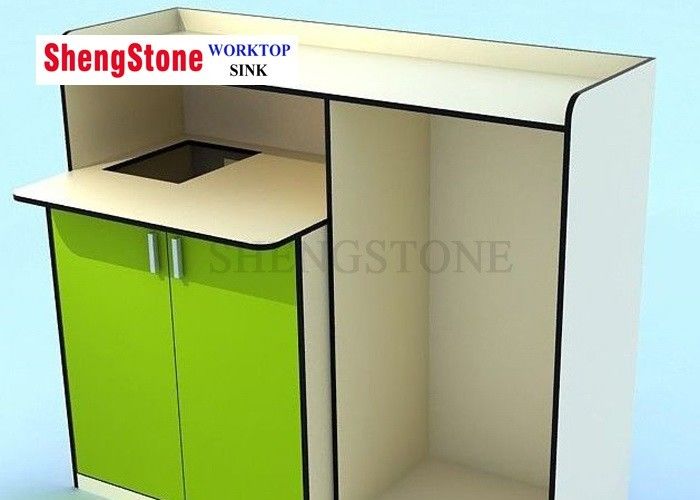 Corrosion Resistant White Phenolic Resin HPL Cabinet And Table Customized Color for High school,Hospital