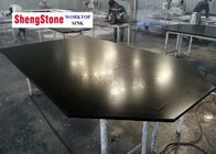 Special Shape Epoxy Resin Worktop Surface Smooth For Laboratory , Black Color