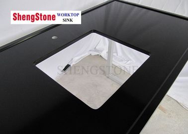 Black Color Clear Epoxy Resin Countertops One Hole 1500*700 Mm Size