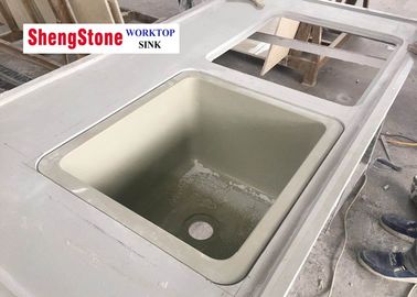 Grey Color Marine Edge Countertop High Temperature Resistant With Double Sinks