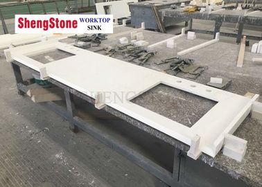 High Hardness Glass Vanity Countertops / Worktops Nano Microlite Materials Size Custom