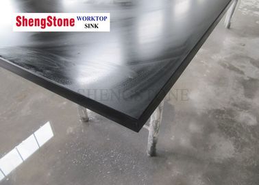 Custom Made Black Color Epoxy Resin Worktop , Flat Edge Epoxy Benchtop