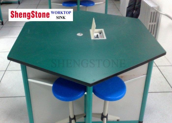 Six Corner Modular Laboratory Furniture , Phenolic Resin Table Top For School Computer Lab